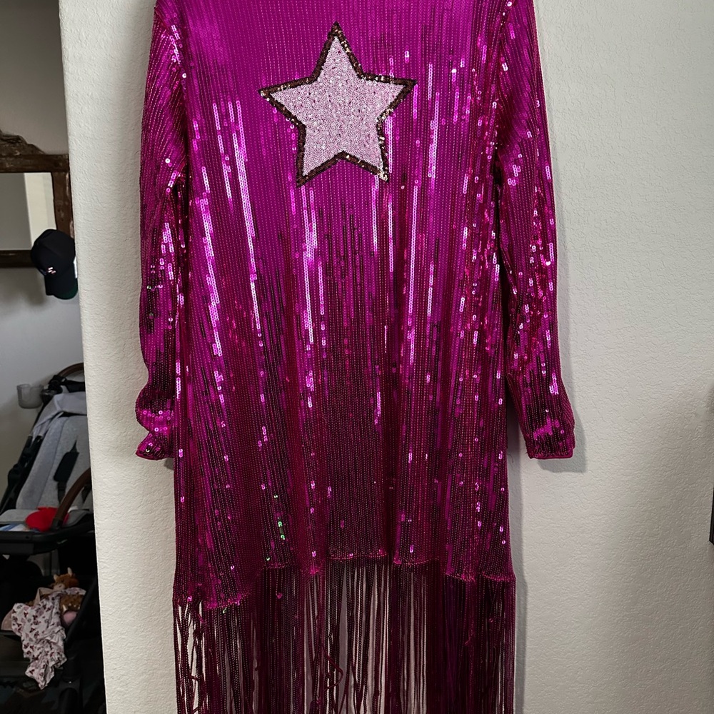Pink Sequin Star Duster
